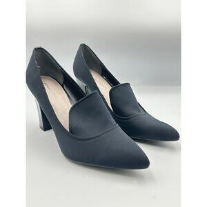 Women's Donald J Pliner "HEYDE" Navy Nylon TROUSER Pumps 3 3/4 INCH SZ 9.5